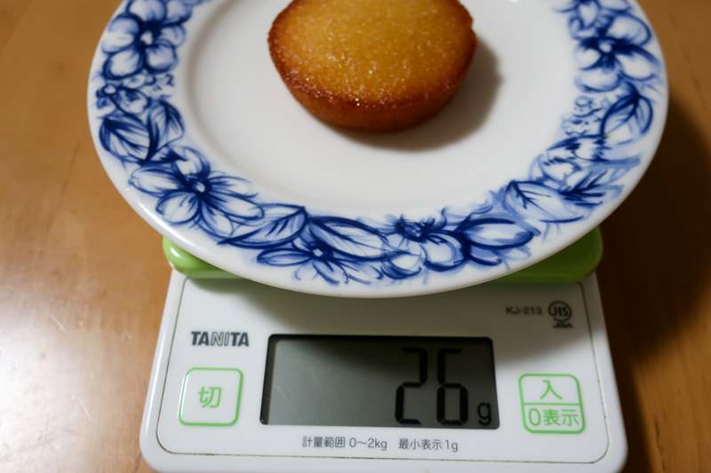 塩バニラフィナンシェの重さ